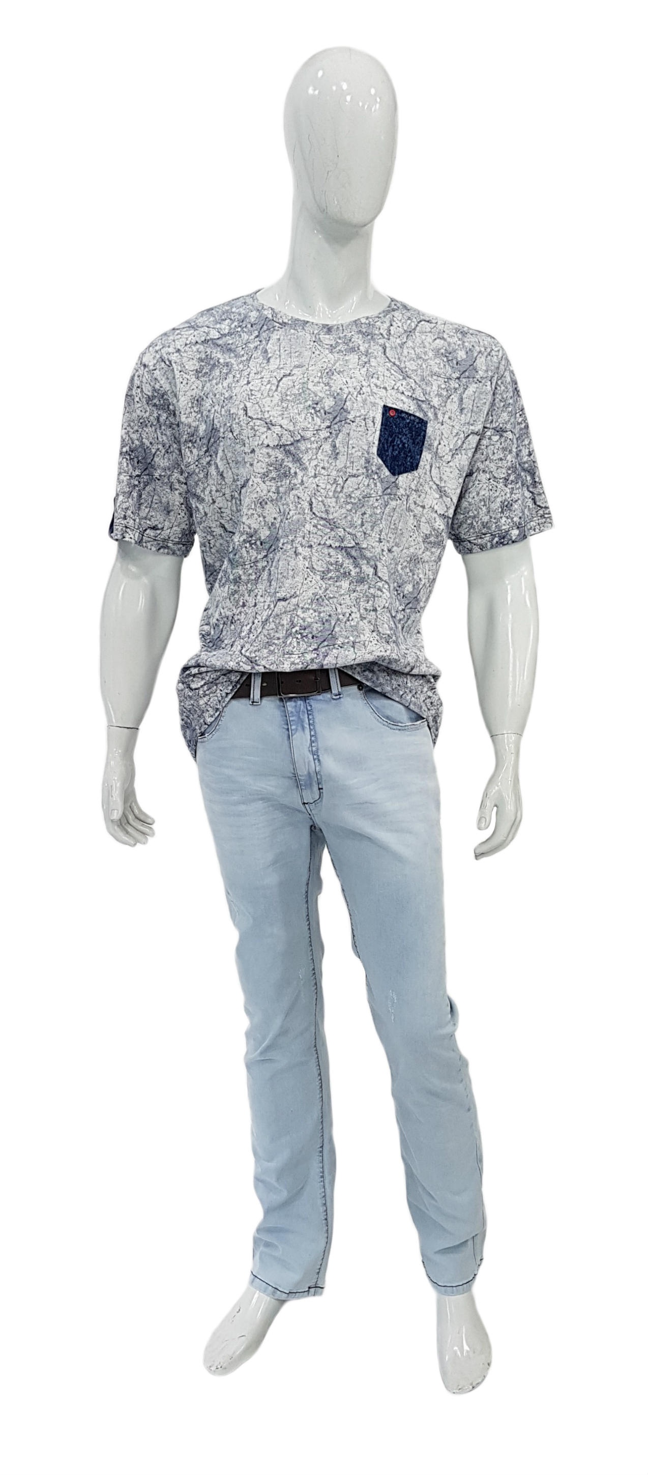 Camiseta Plus Size Algodão Marmorizada Ref 03156